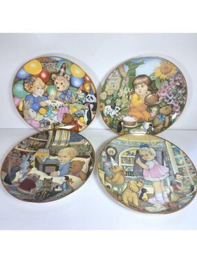 Franklin Mint Children’s Plates – Set of 4 – Vintage Nursery Decor